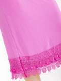 PLUS elastic waist, crochet bottom hem, pink slip extender ￼